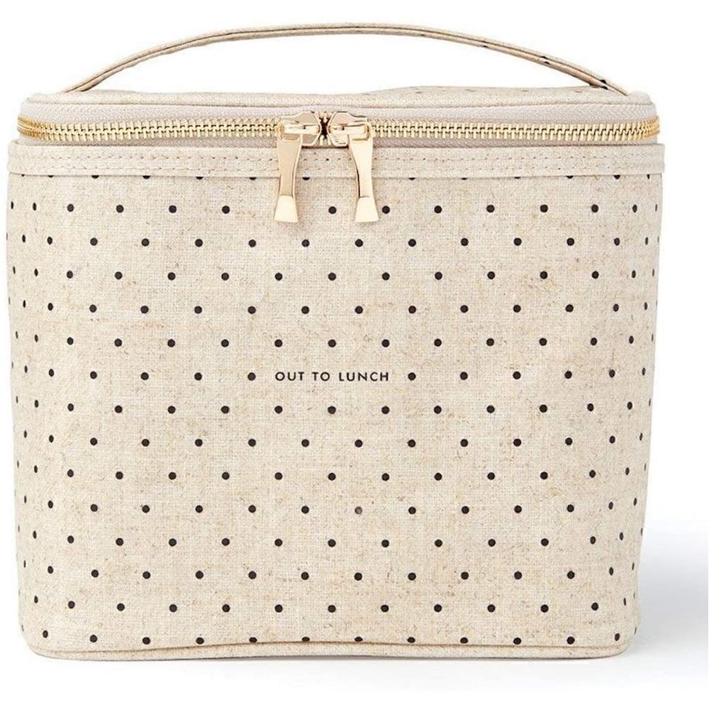 Kate Spade Beige & Black Dotted Lunch Tote